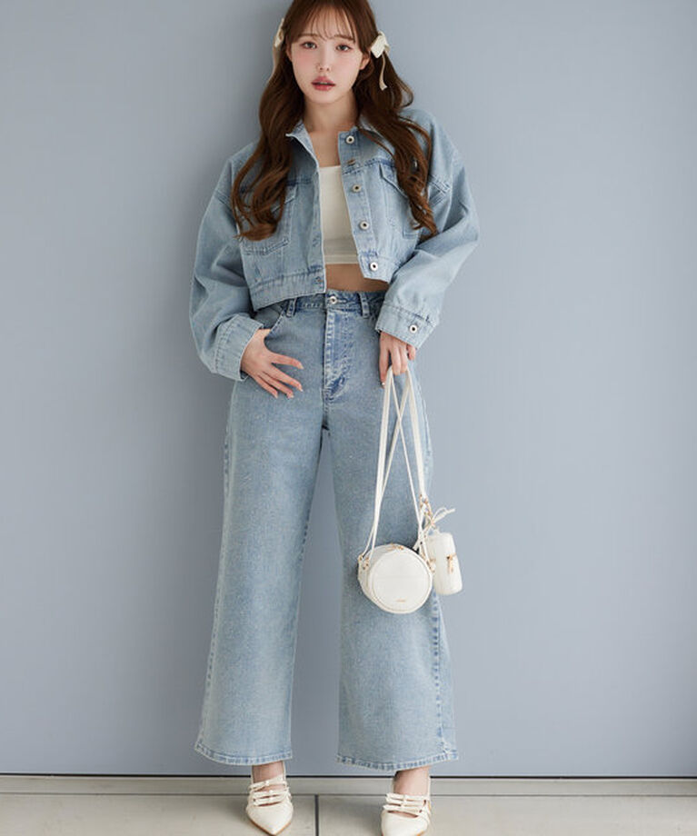  「ストレッチワイドデニムパンツ」|その他|