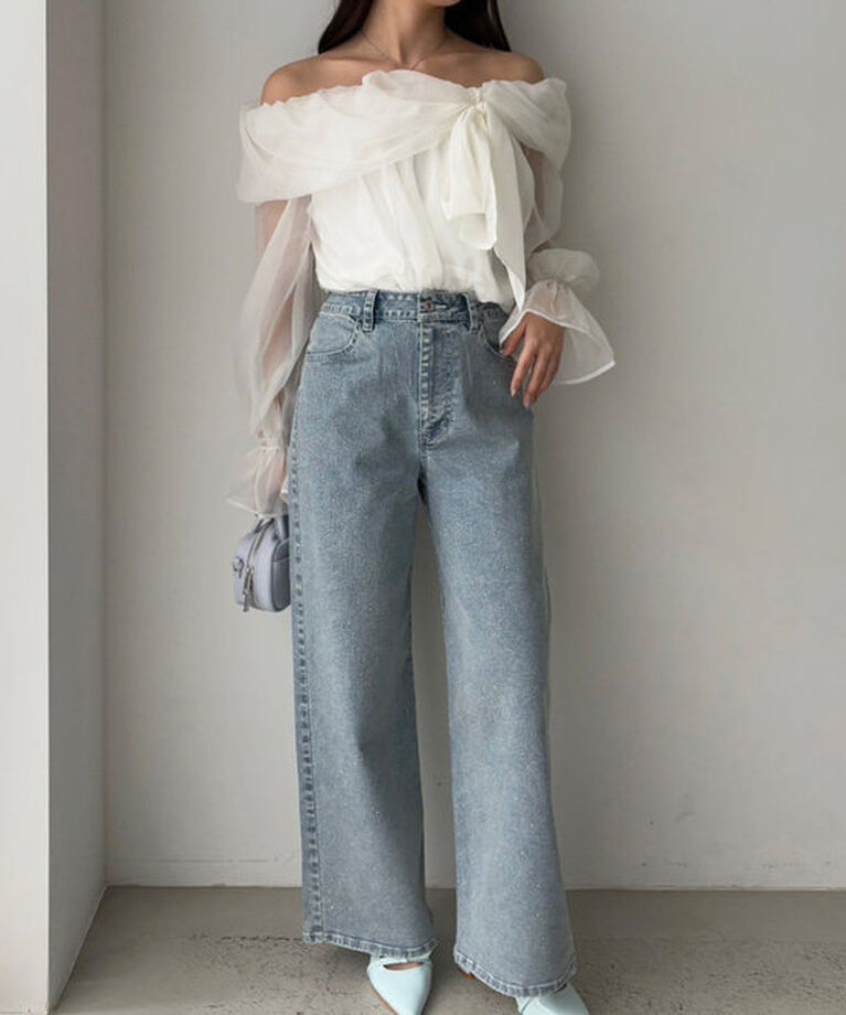  「ストレッチワイドデニムパンツ」|その他|