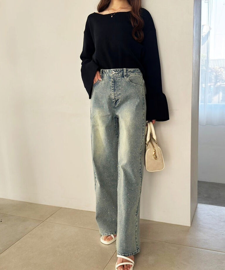  「ストレッチワイドデニムパンツ」|その他|
