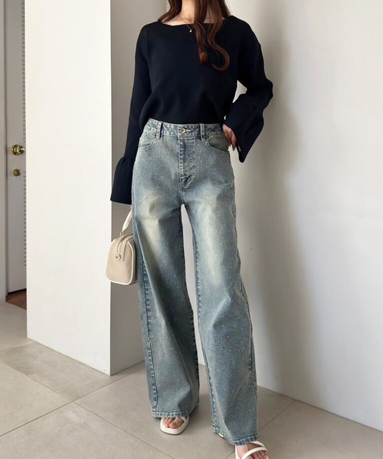 「ストレッチワイドデニムパンツ」|その他|