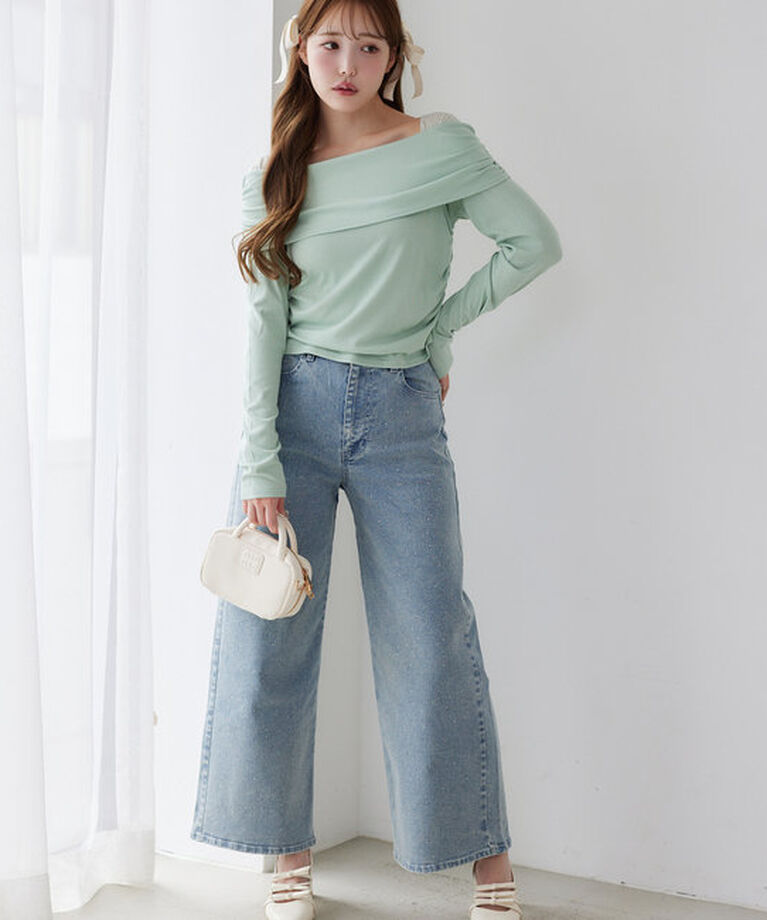  「ストレッチワイドデニムパンツ」|その他|