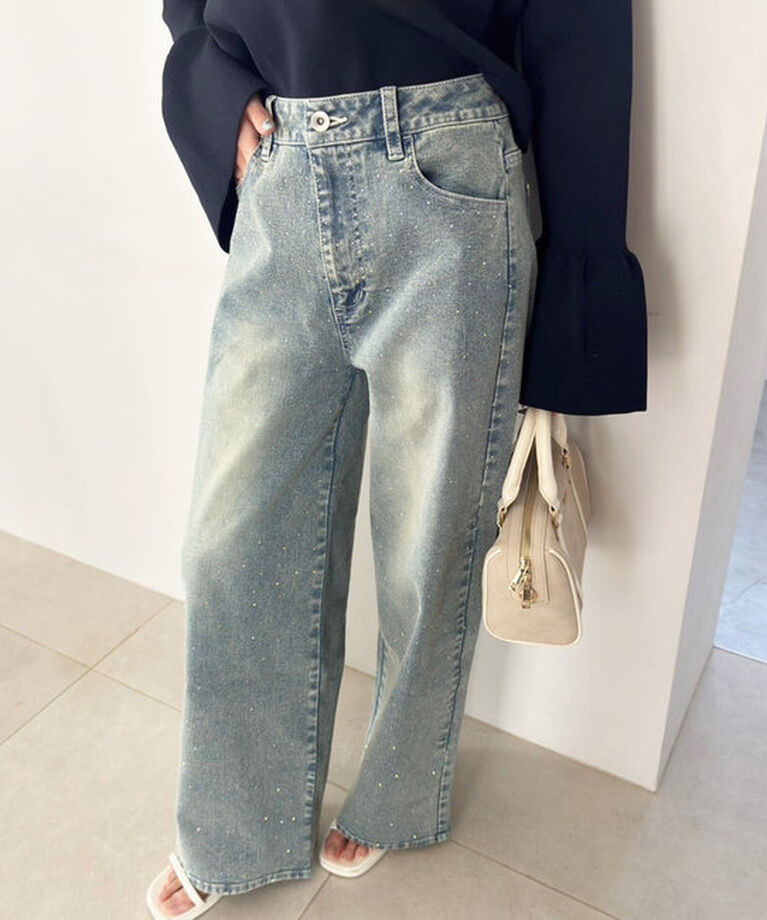  「ストレッチワイドデニムパンツ」|その他|