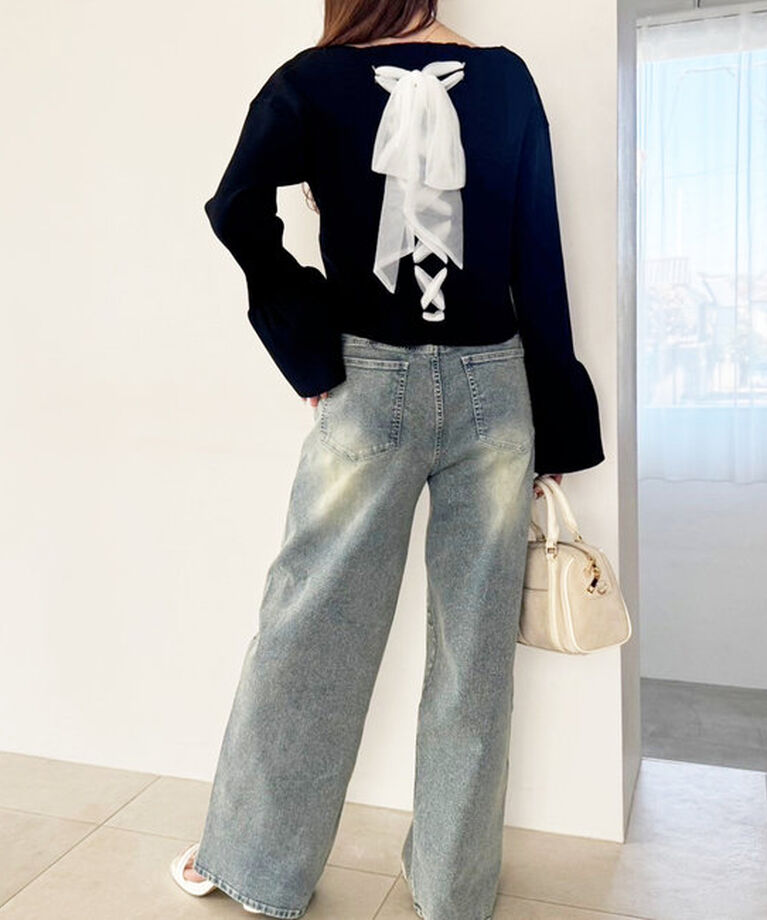 「ストレッチワイドデニムパンツ」|その他|