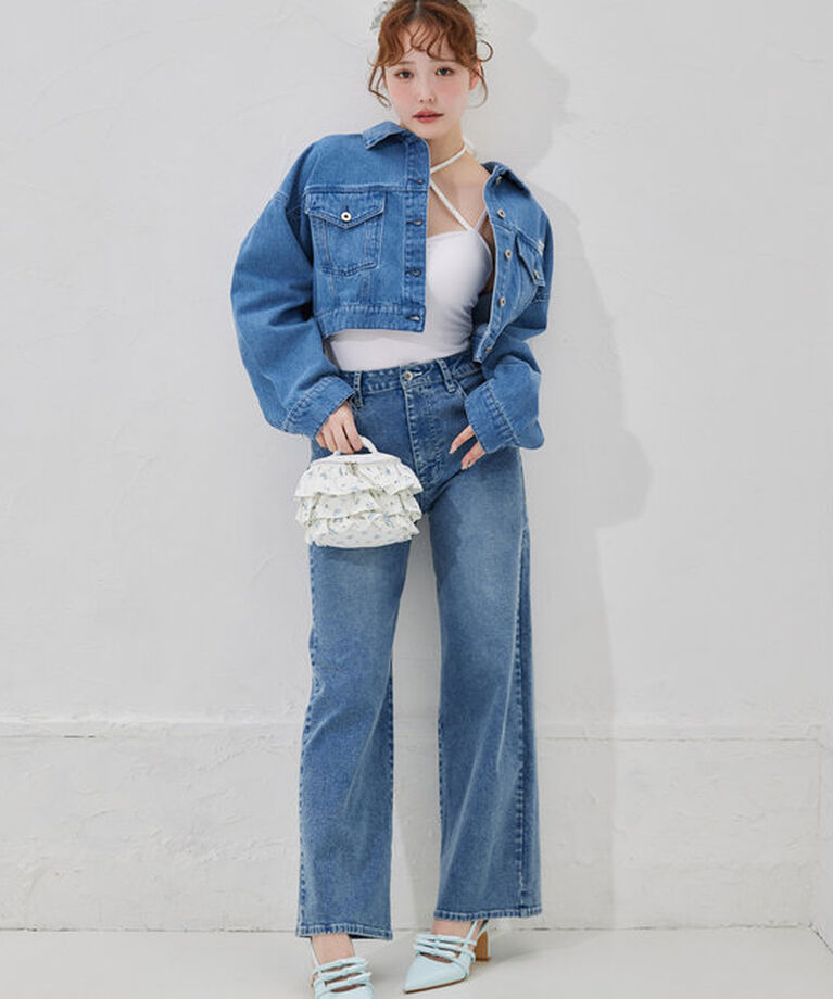  「ストレッチワイドデニムパンツ」|その他|