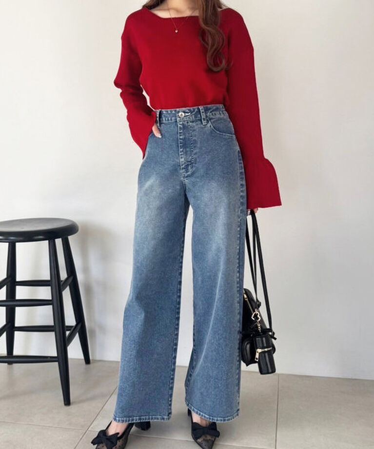  「ストレッチワイドデニムパンツ」|その他|