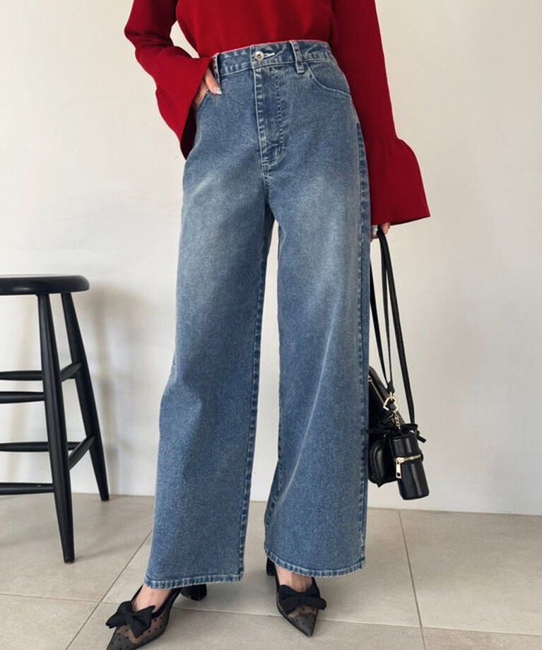  「ストレッチワイドデニムパンツ」|その他|