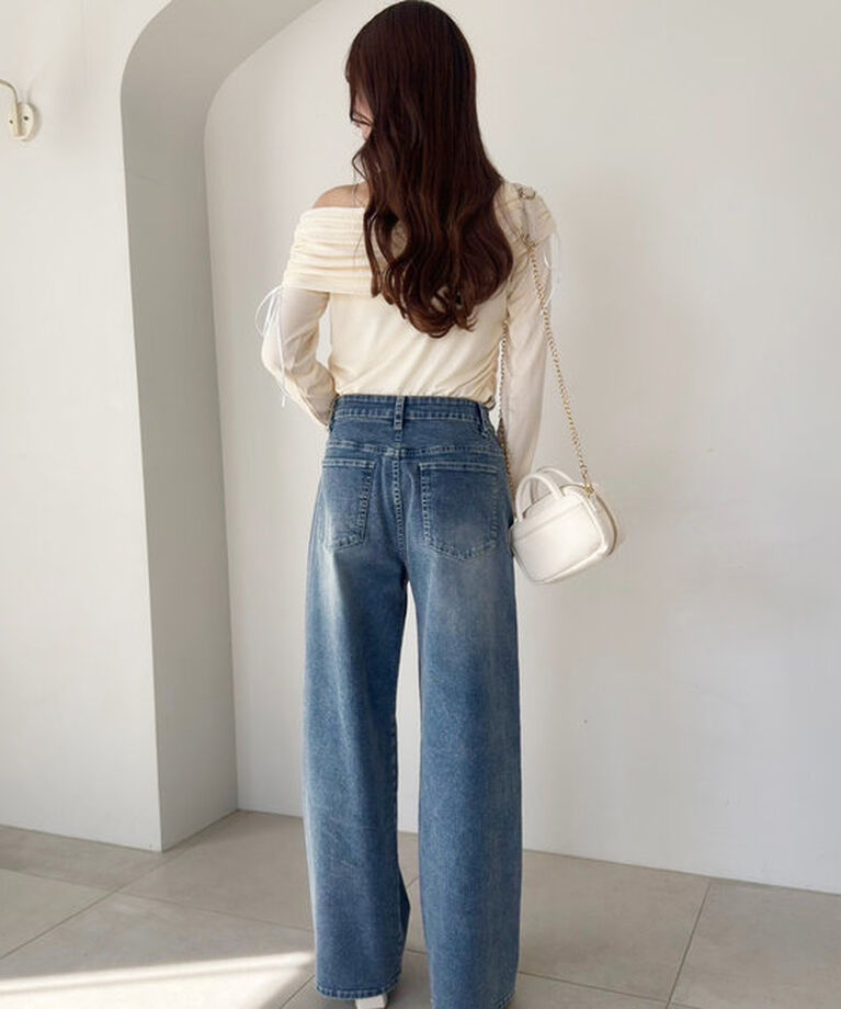  「ストレッチワイドデニムパンツ」|その他|