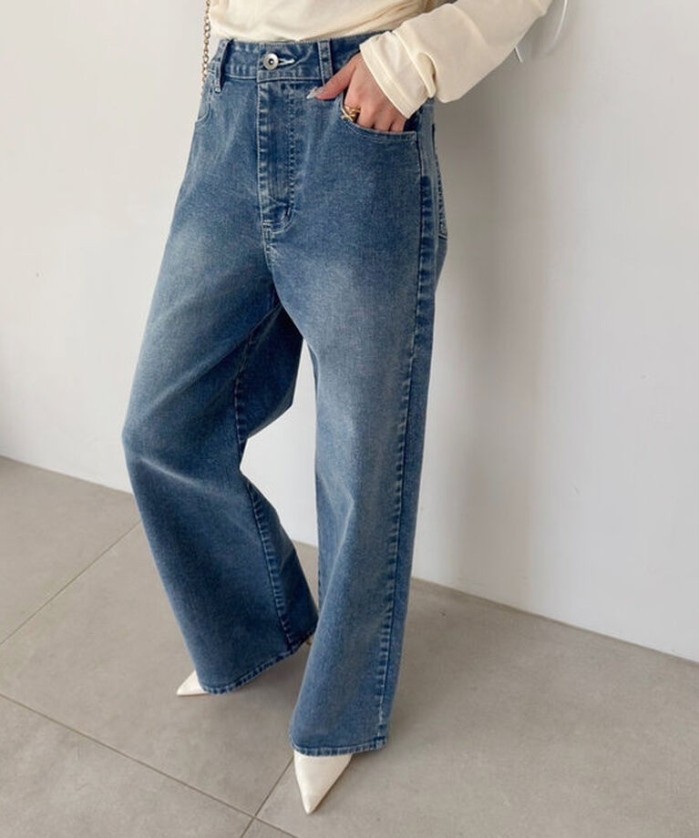  「ストレッチワイドデニムパンツ」|その他|
