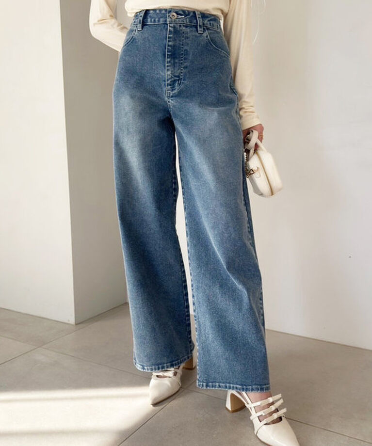  「ストレッチワイドデニムパンツ」|その他|