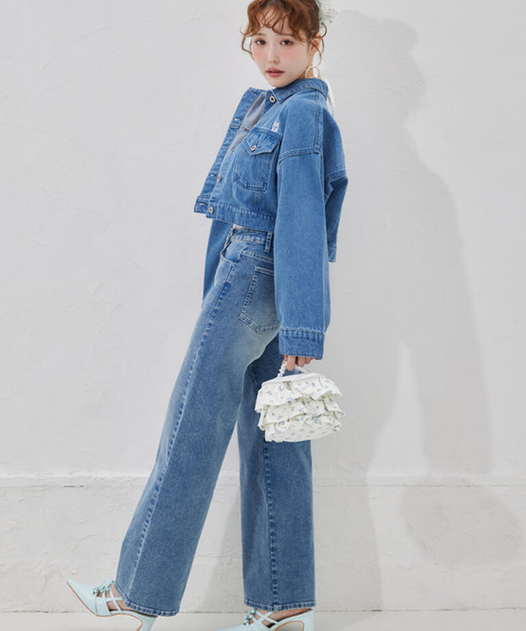  「ストレッチワイドデニムパンツ」|その他|