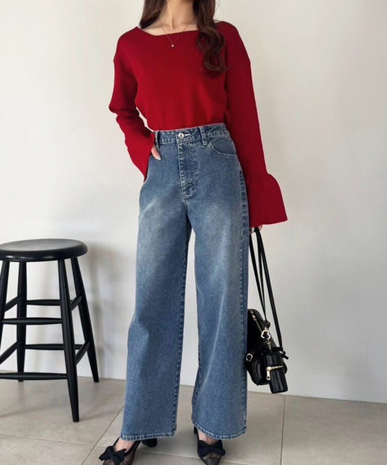  「ストレッチワイドデニムパンツ」|その他|