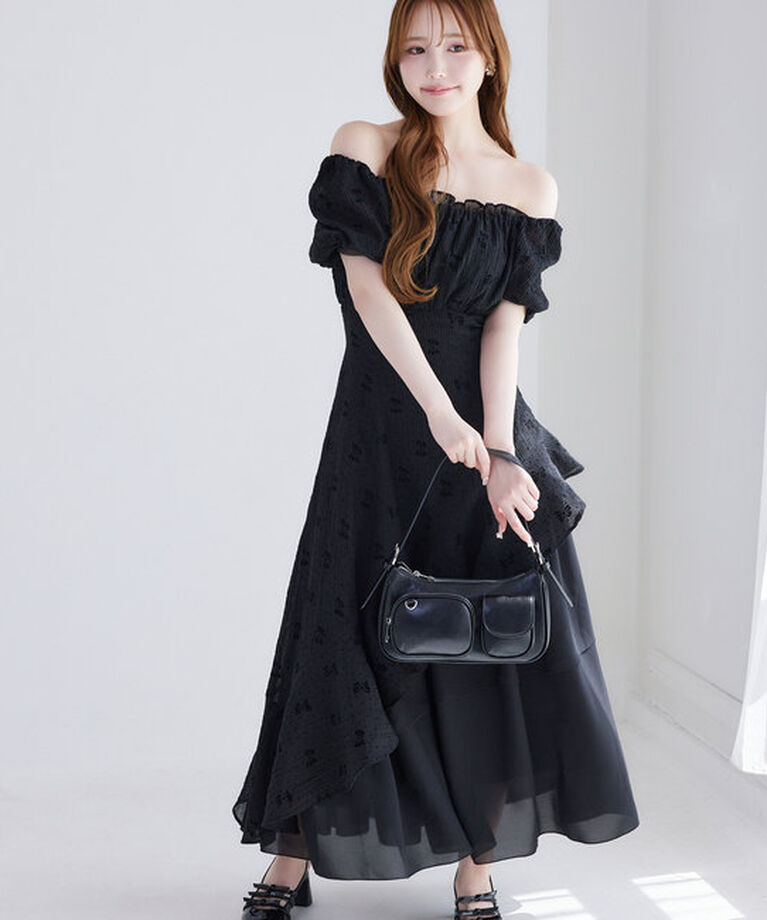  「【Black collection】イレヘムティアードロングワンピース」|ワンピース|
