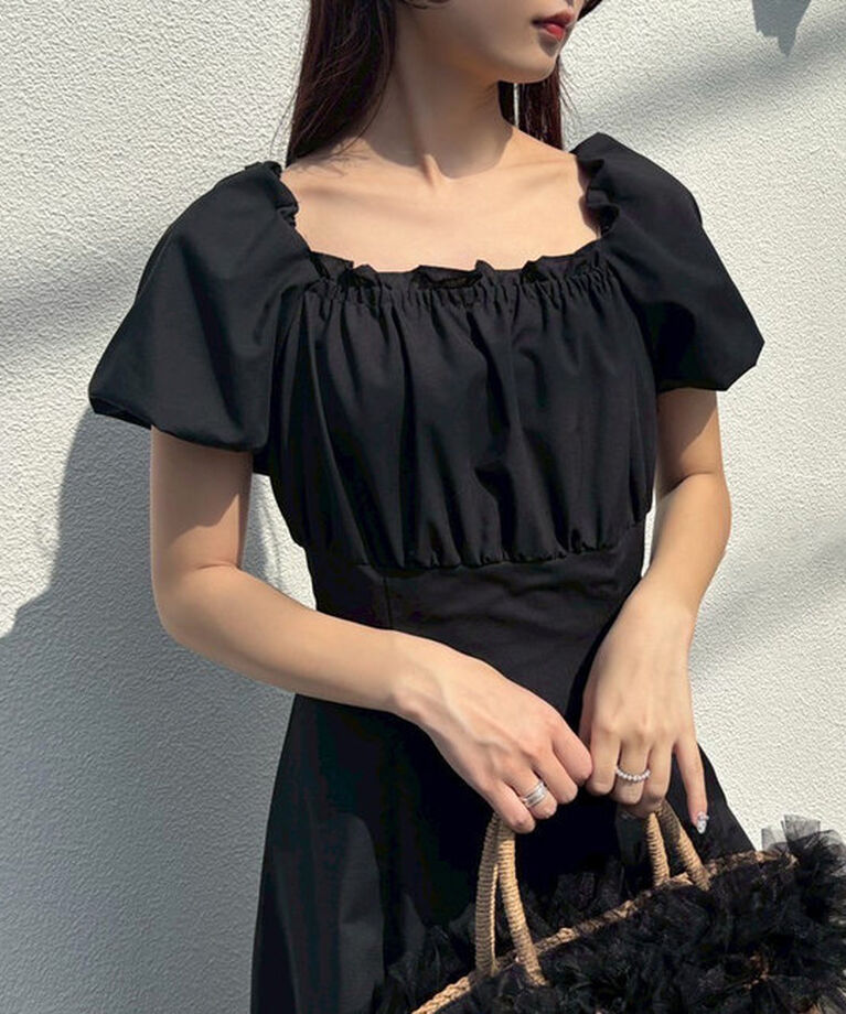  「【Black collection】イレヘムティアードロングワンピース」|ワンピース|