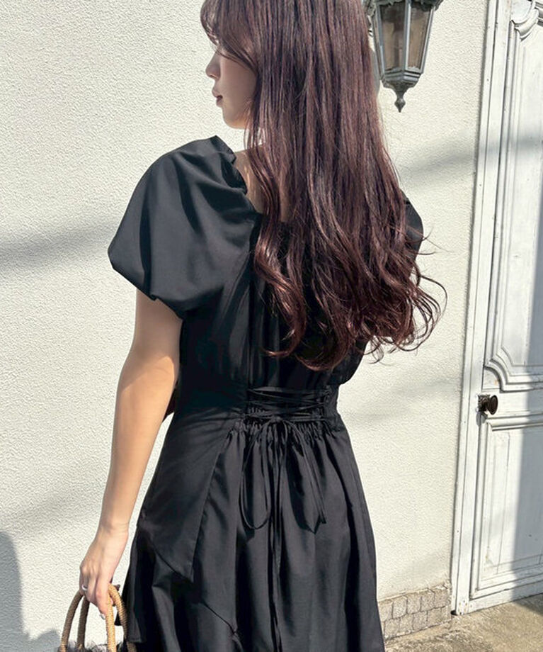  「【Black collection】イレヘムティアードロングワンピース」|ワンピース|
