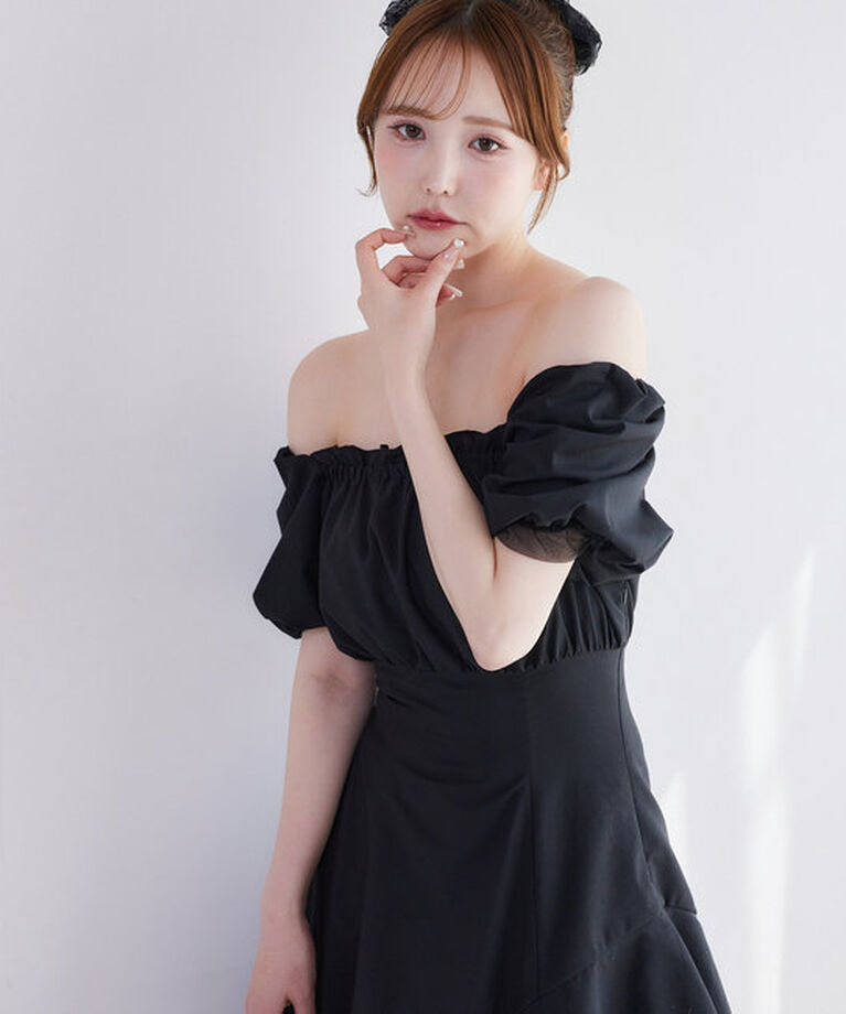  「【Black collection】イレヘムティアードロングワンピース」|ワンピース|