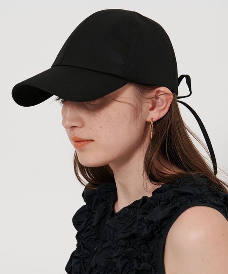 UNITED ARROWS「コットン バックリボン キャップ UV」|キャップ・キャスケット|BLACK