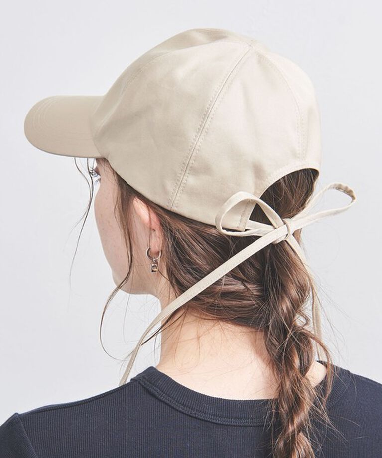 UNITED ARROWS「コットン バックリボン キャップ UV」|キャップ・キャスケット|BEIGE