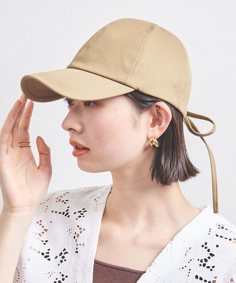 UNITED ARROWS「コットン バックリボン キャップ UV」|キャップ・キャスケット|OLIVE