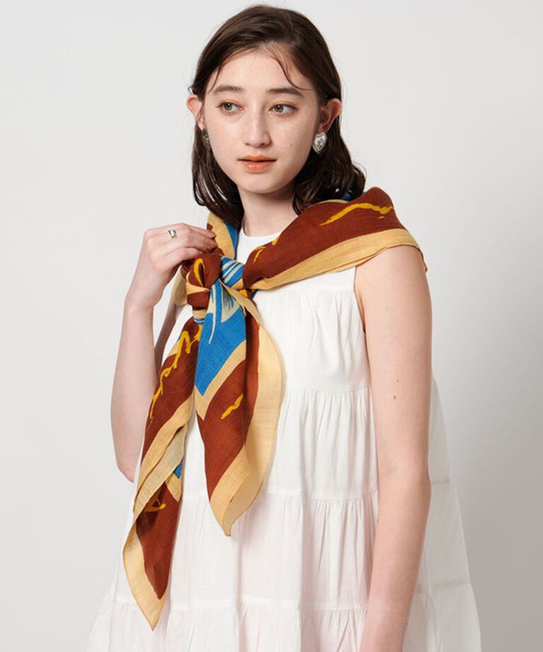 UNITED ARROWS「【一部別注】＜manipuri＞C/SI スカーフ 25SS」|ストール|TURQUOISE