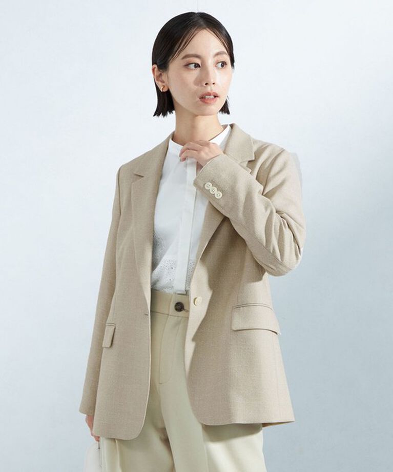 UNITED ARROWS green label relaxing「［size SHORTあり］スラブ シングル 1B ジャケット -ウォッシャブル・防シワ-」|テーラードジャケット|