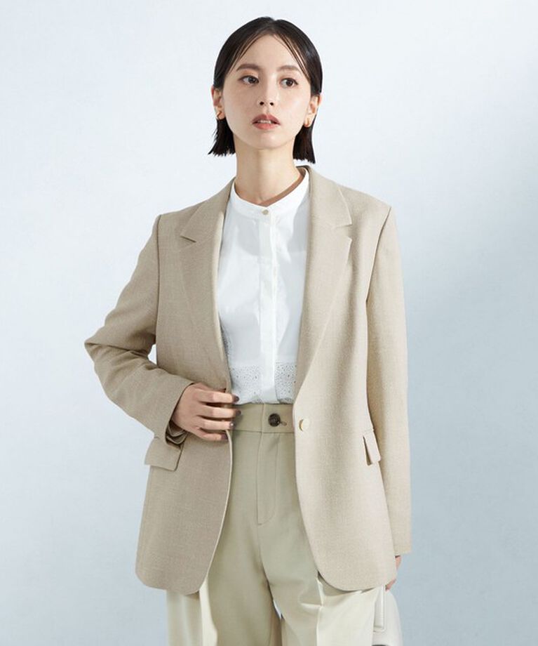 UNITED ARROWS green label relaxing「［size SHORTあり］スラブ シングル 1B ジャケット -ウォッシャブル・防シワ-」|テーラードジャケット|