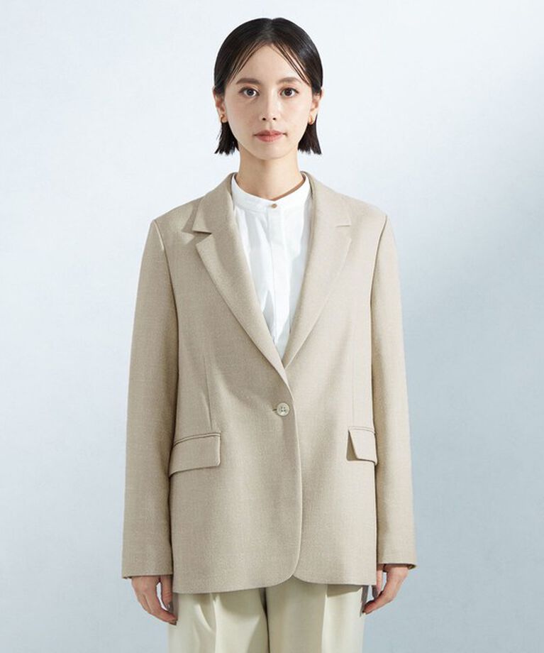 UNITED ARROWS green label relaxing「［size SHORTあり］スラブ シングル 1B ジャケット -ウォッシャブル・防シワ-」|テーラードジャケット|