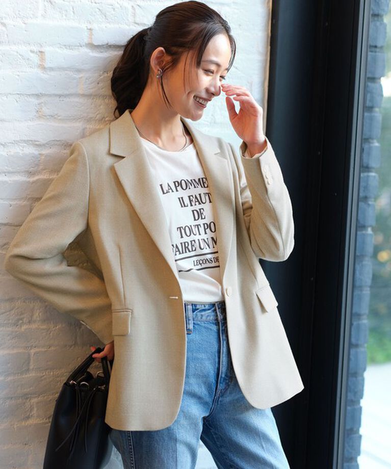 UNITED ARROWS green label relaxing「［size SHORTあり］スラブ シングル 1B ジャケット -ウォッシャブル・防シワ-」|テーラードジャケット|