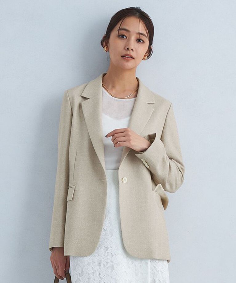 UNITED ARROWS green label relaxing「［size SHORTあり］スラブ シングル 1B ジャケット -ウォッシャブル・防シワ-」|テーラードジャケット|
