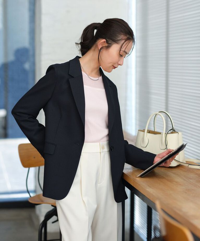 UNITED ARROWS green label relaxing「［size SHORTあり］スラブ シングル 1B ジャケット -ウォッシャブル・防シワ-」|テーラードジャケット|