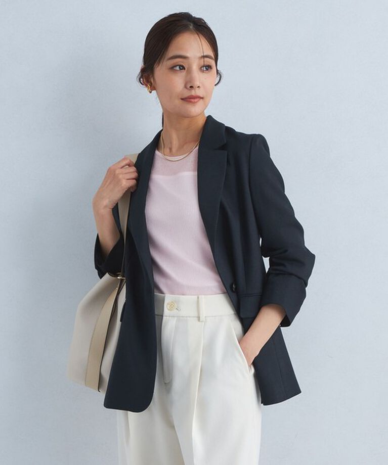 UNITED ARROWS green label relaxing「［size SHORTあり］スラブ シングル 1B ジャケット -ウォッシャブル・防シワ-」|テーラードジャケット|
