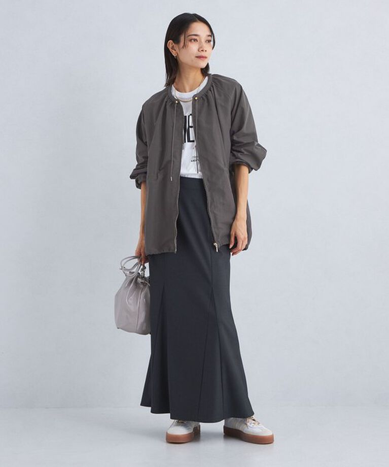 UNITED ARROWS green label relaxing「［size SHORTあり］ギャザー ノーカラー ブルゾン -撥水-」|ブルゾン・スタジャン|