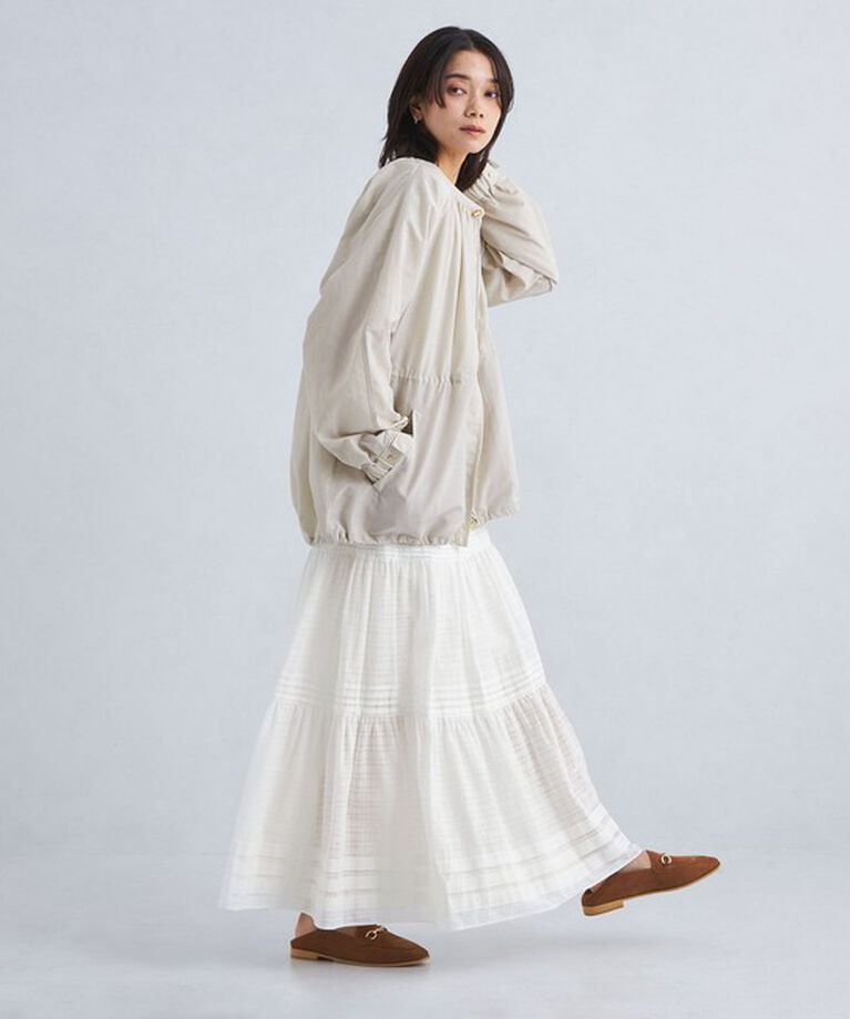 UNITED ARROWS green label relaxing「［size SHORTあり］ギャザー ノーカラー ブルゾン -撥水-」|ブルゾン・スタジャン|