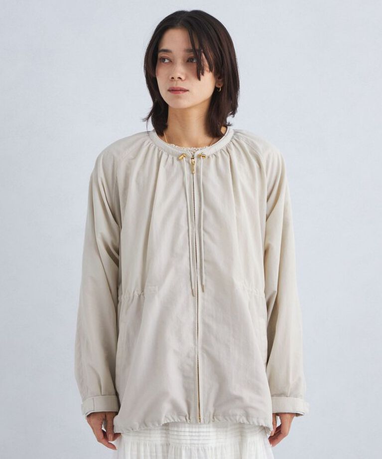 UNITED ARROWS green label relaxing「［size SHORTあり］ギャザー ノーカラー ブルゾン -撥水-」|ブルゾン・スタジャン|