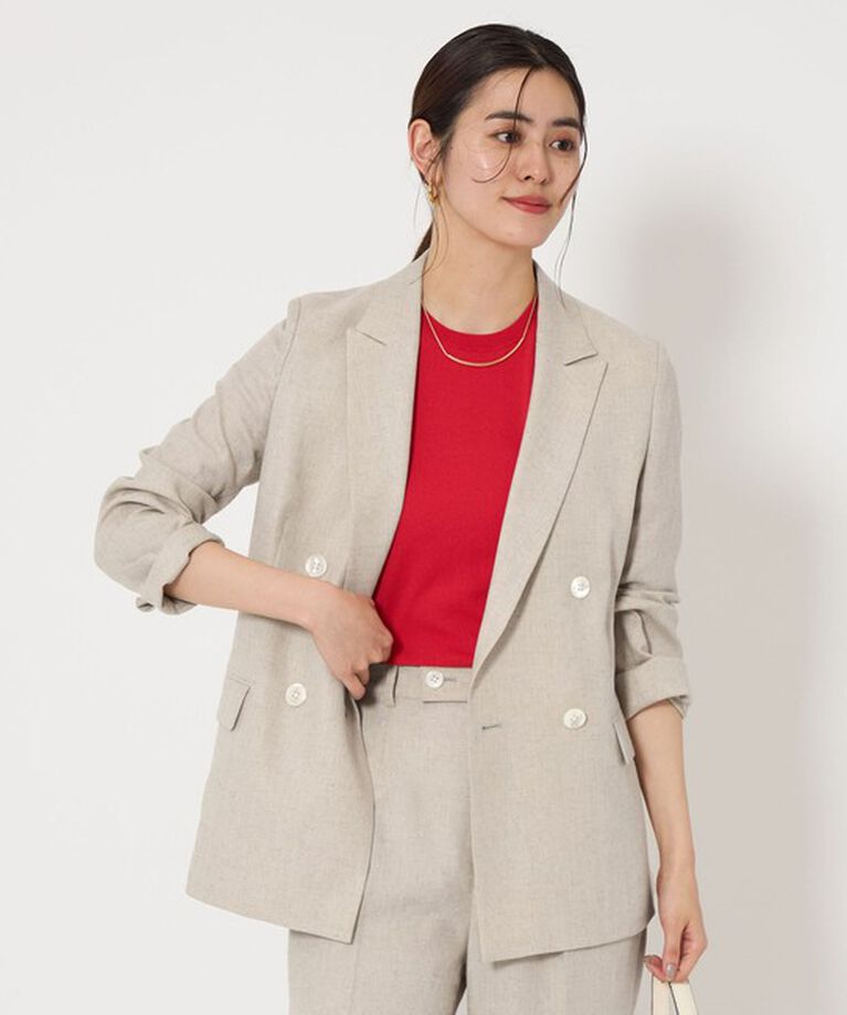 UNITED ARROWS green label relaxing「［size SHORTあり］リネンライク ダブル ジャケット」|テーラードジャケット|