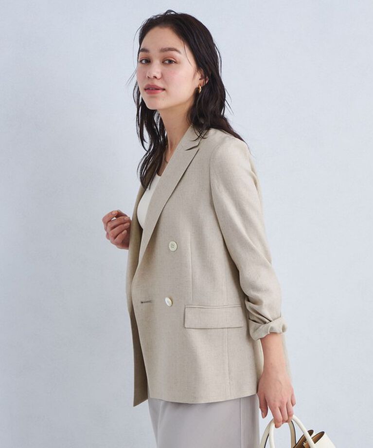 UNITED ARROWS green label relaxing「［size SHORTあり］リネンライク ダブル ジャケット」|テーラードジャケット|