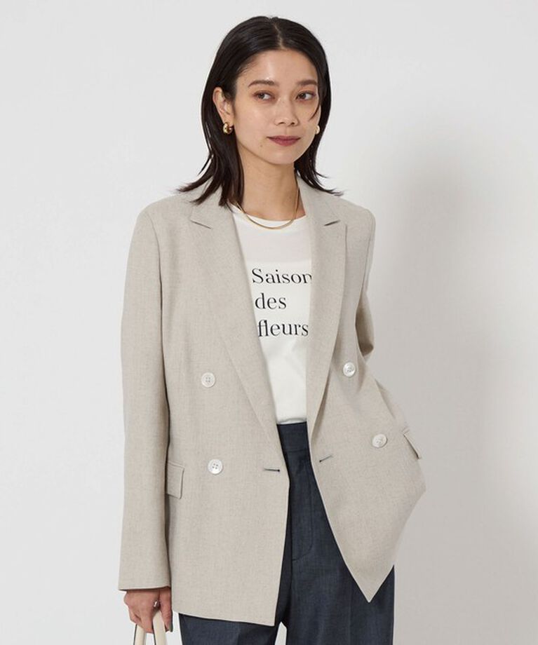 UNITED ARROWS green label relaxing「［size SHORTあり］リネンライク ダブル ジャケット」|テーラードジャケット|