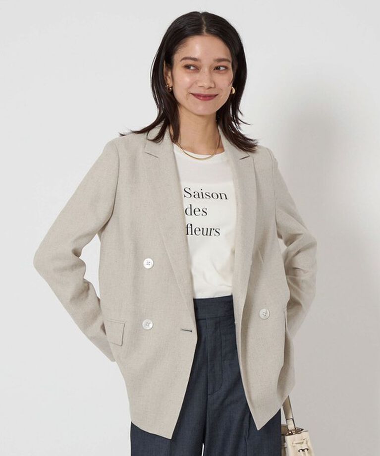 UNITED ARROWS green label relaxing「［size SHORTあり］リネンライク ダブル ジャケット」|テーラードジャケット|