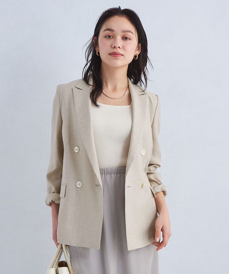 UNITED ARROWS green label relaxing「［size SHORTあり］リネンライク ダブル ジャケット」|テーラードジャケット|