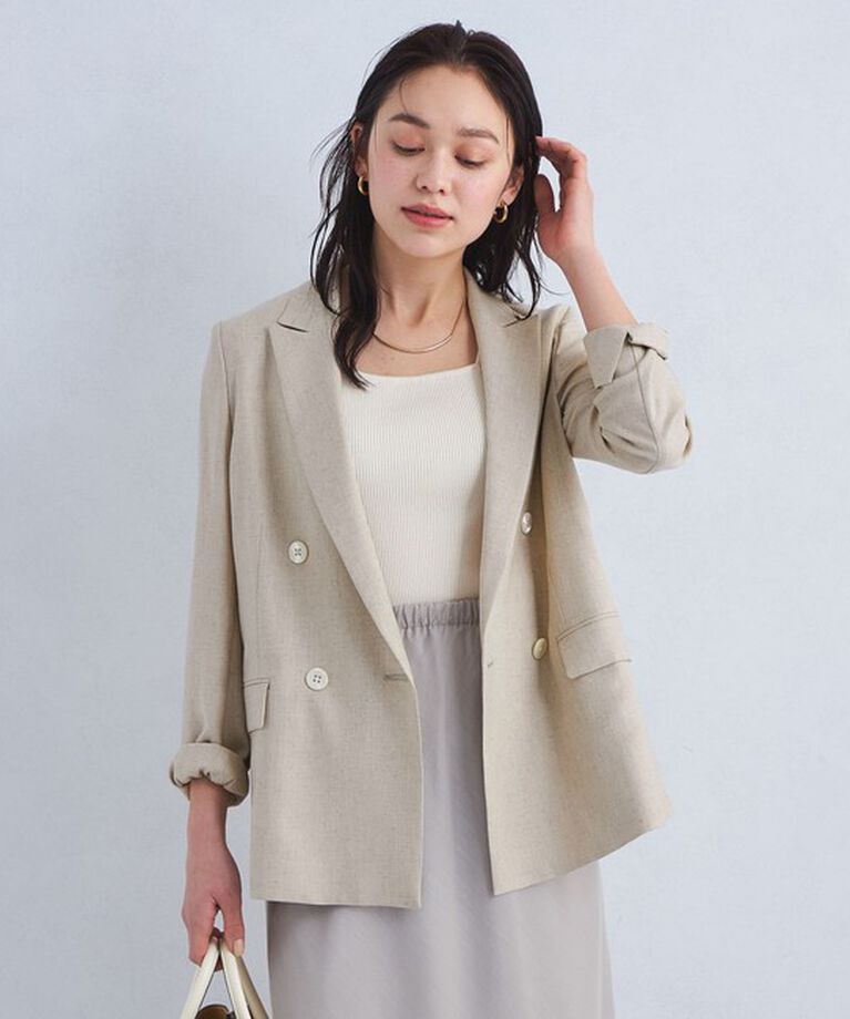 UNITED ARROWS green label relaxing「［size SHORTあり］リネンライク ダブル ジャケット」|テーラードジャケット|