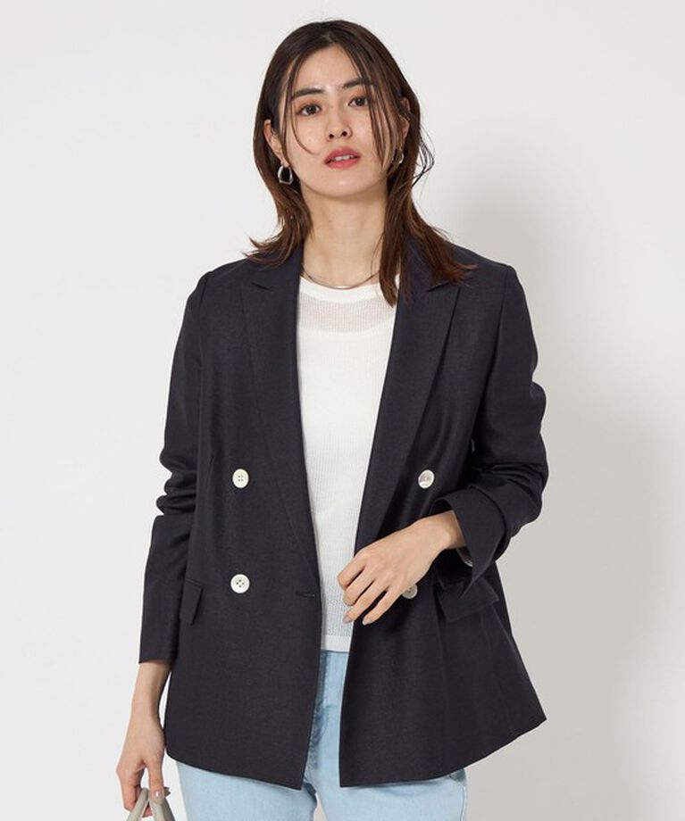 UNITED ARROWS green label relaxing「［size SHORTあり］リネンライク ダブル ジャケット」|テーラードジャケット|