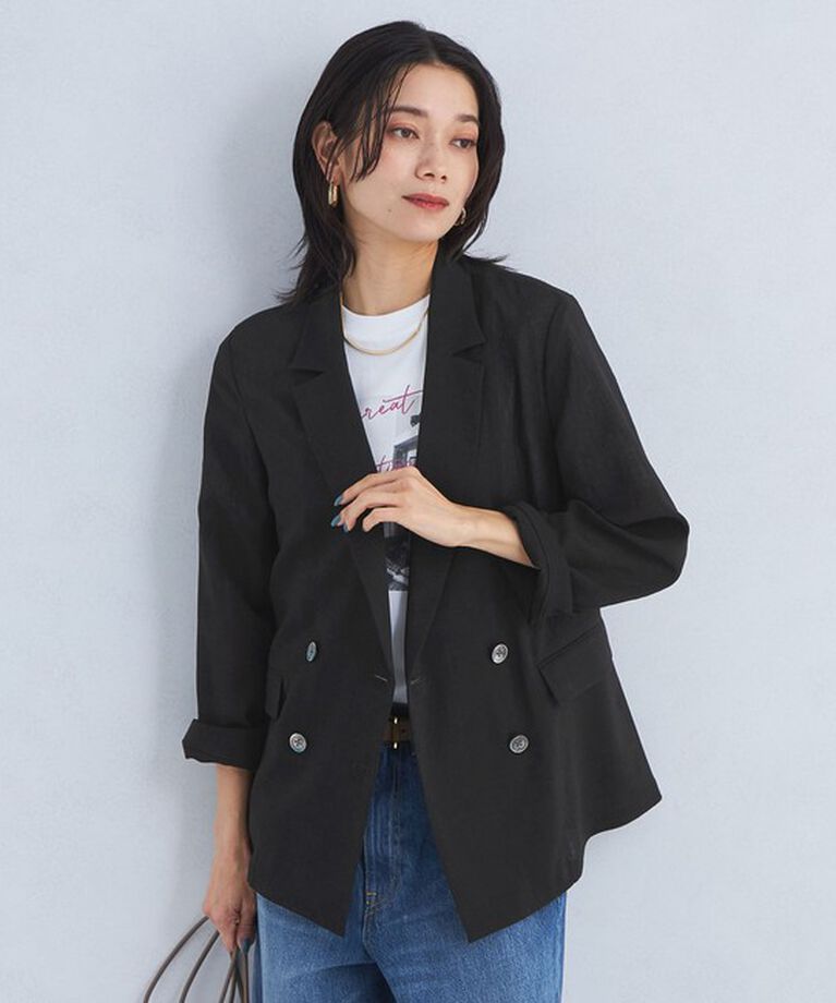 UNITED ARROWS green label relaxing「【結論シリーズ】シアーエアジャケット -マシンウォッシャブル-」|テーラードジャケット|BLACK