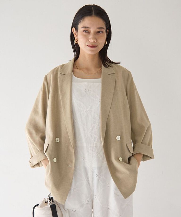 UNITED ARROWS green label relaxing「【結論シリーズ】シアーエアジャケット -マシンウォッシャブル-」|テーラードジャケット|BEIGE