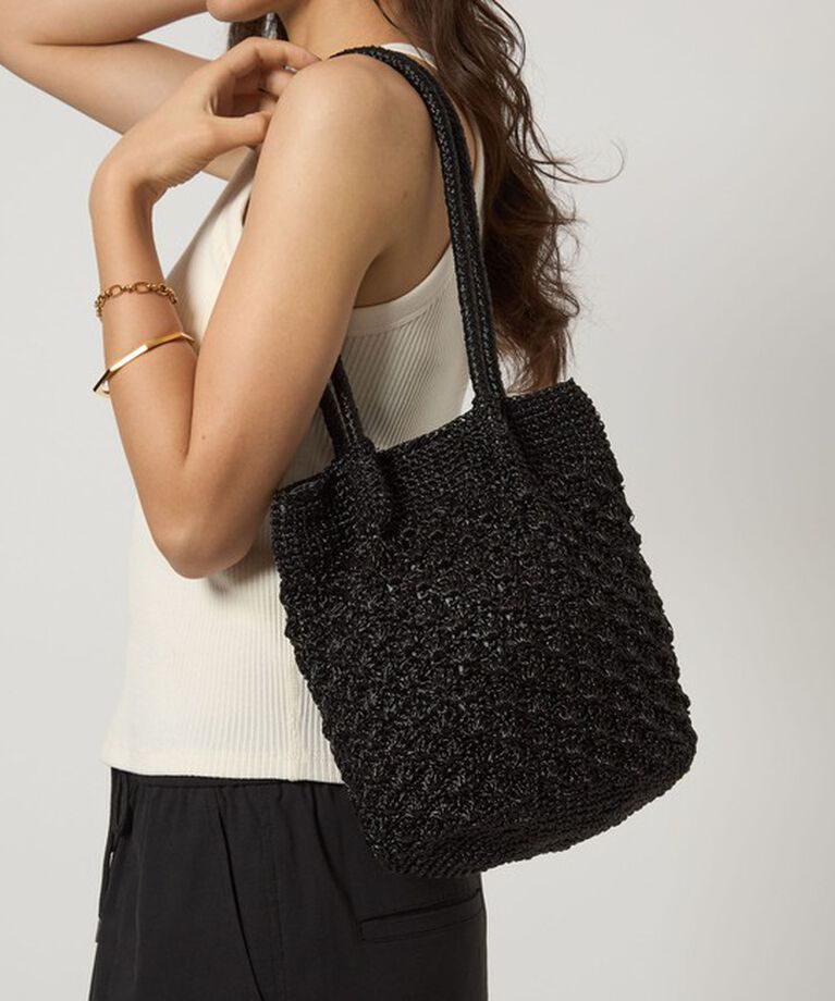 UNITED ARROWS green label relaxing「メタリックヤーン レーシー トートバッグ」|トートバッグ|BLACK