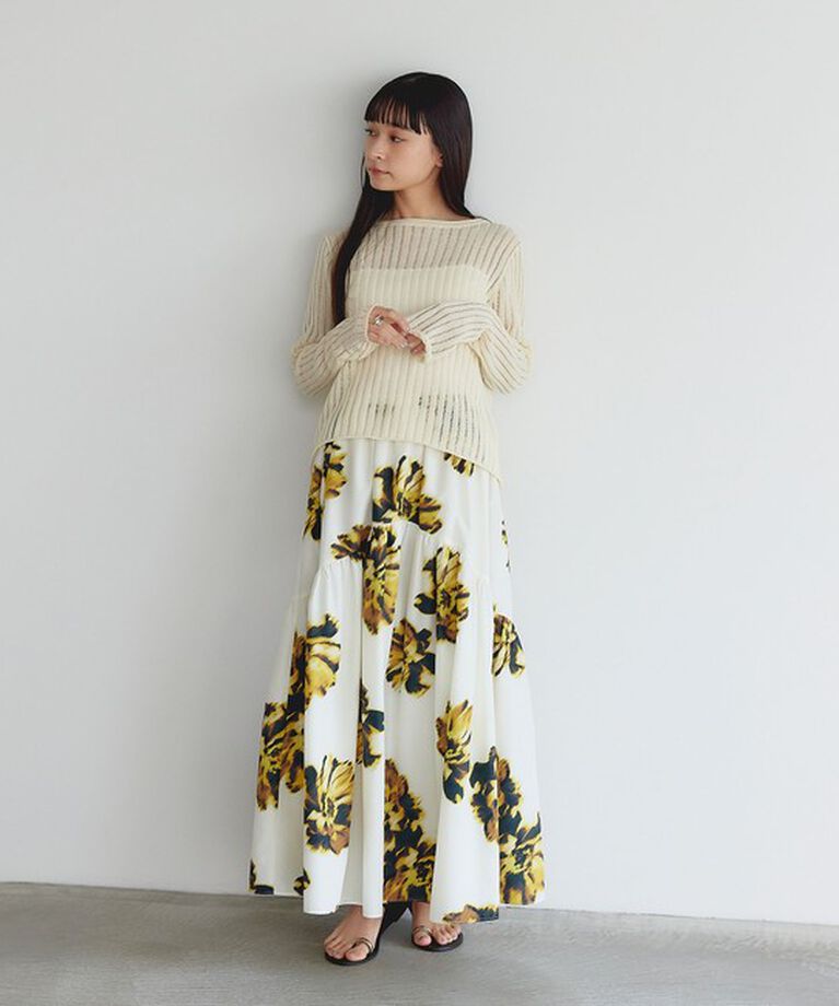 EMMEL REFINES「＜EMMEL REFINES＞EM ビッグフラワー ヘムギャザー スカート」|スカート|