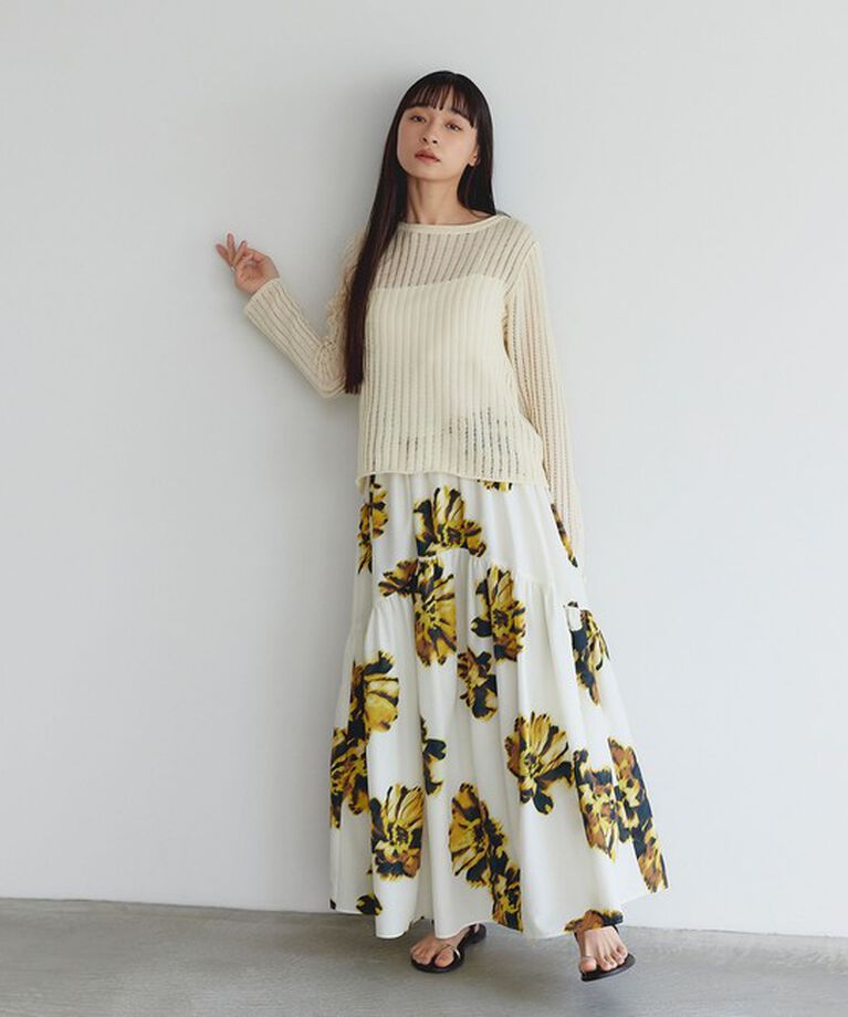 EMMEL REFINES「＜EMMEL REFINES＞EM ビッグフラワー ヘムギャザー スカート」|スカート|