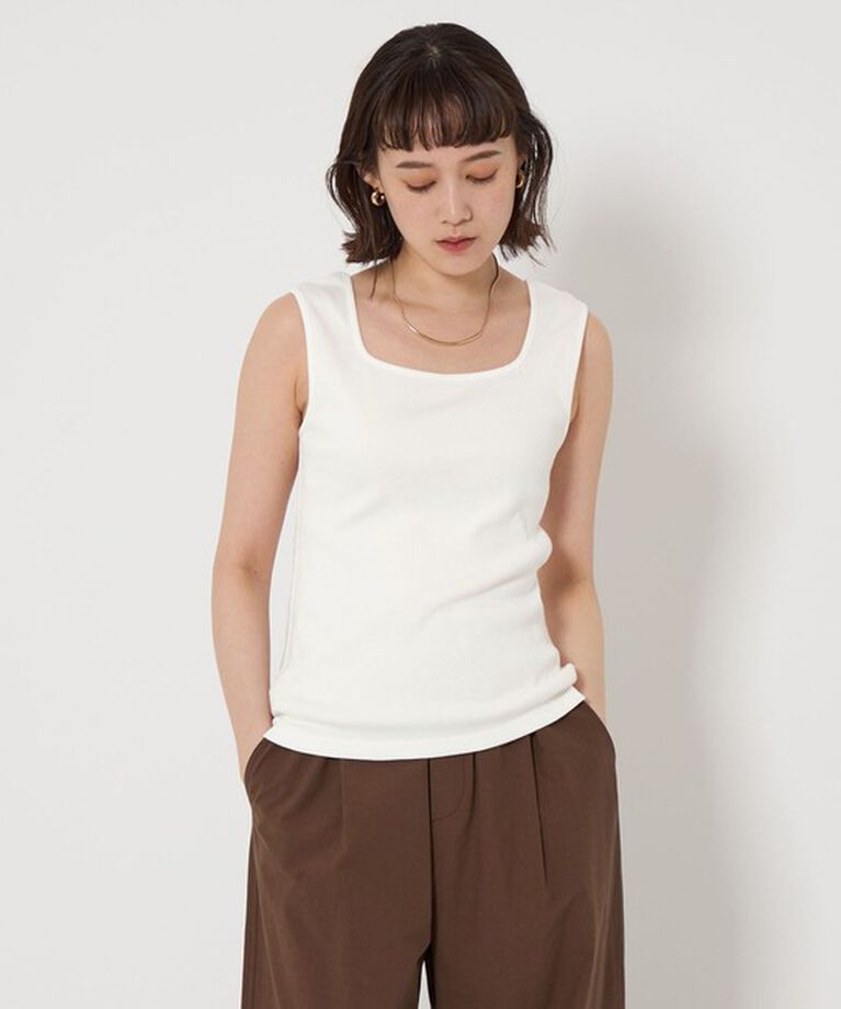 UNITED ARROWS green label relaxing「デコルテ フライス タンクトップ -抗菌-」|タンクトップ|