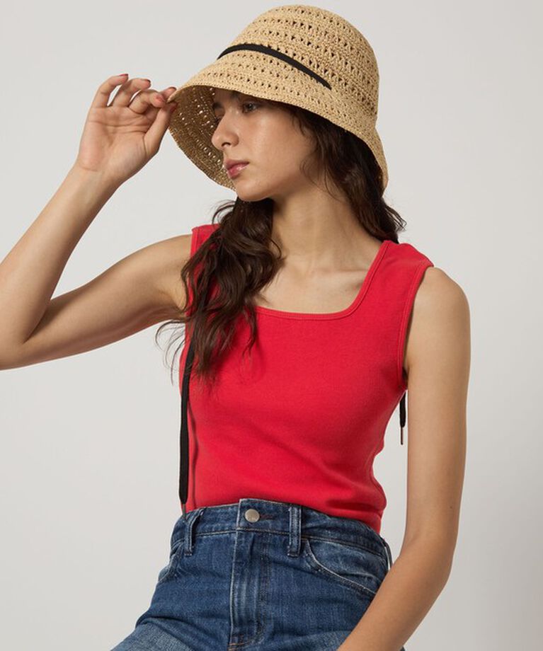 UNITED ARROWS green label relaxing「デコルテ フライス タンクトップ -抗菌-」|タンクトップ|RED
