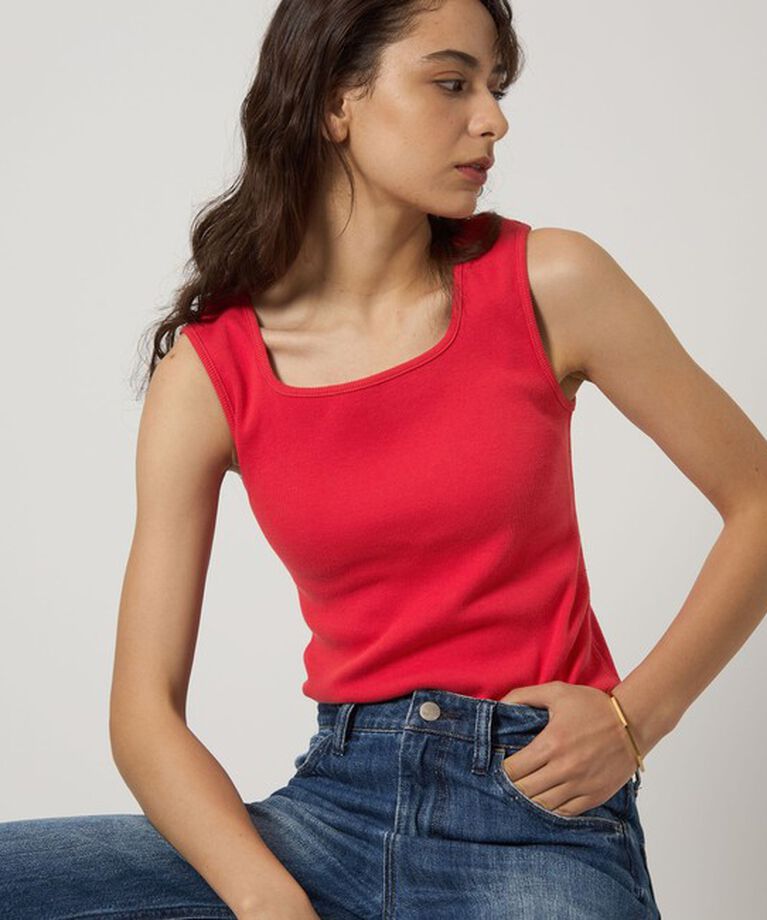 UNITED ARROWS green label relaxing「デコルテ フライス タンクトップ -抗菌-」|タンクトップ|