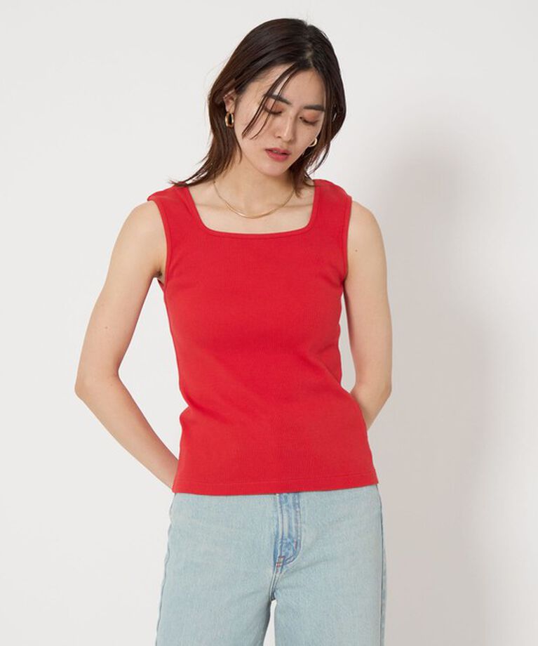 UNITED ARROWS green label relaxing「デコルテ フライス タンクトップ -抗菌-」|タンクトップ|