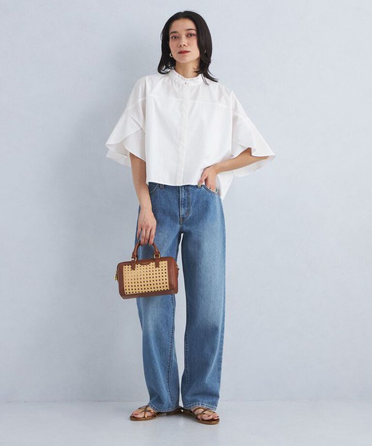 UNITED ARROWS green label relaxing「フレアスリーブ クロップド シャツ -マシンウォッシャブル・UVカット-」|シャツ・ブラウス|